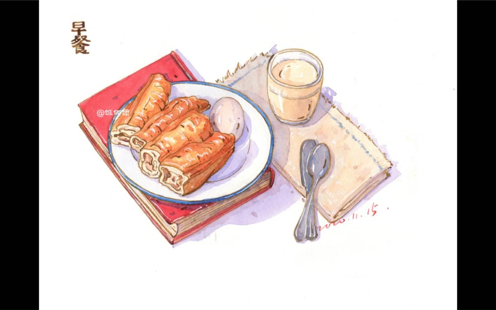 油条简笔画 豆浆油条简笔画