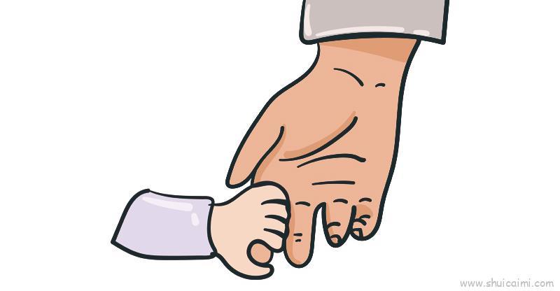 大手拉小手儿童画怎么画 大手拉小手简笔画好看