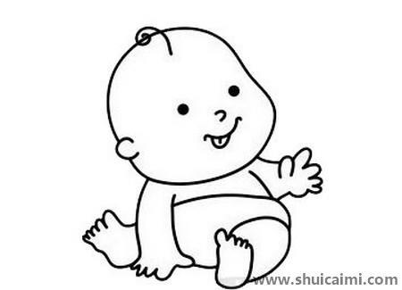 可爱的小婴儿简笔画教程