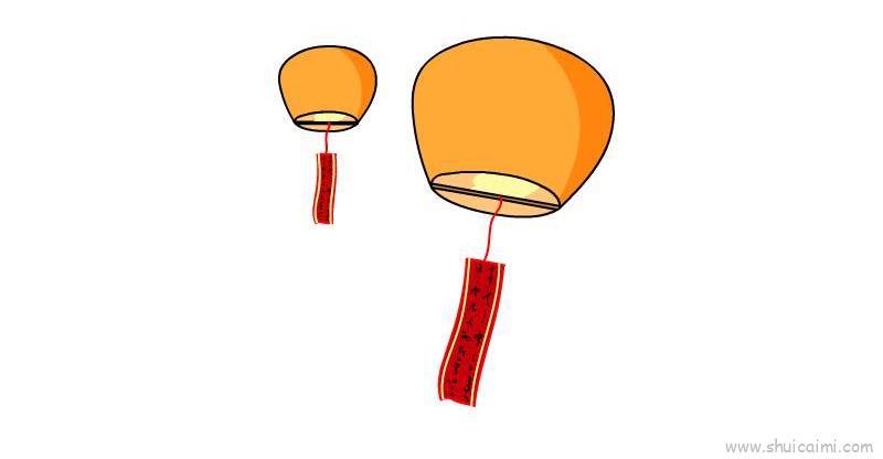 元宵孔明灯儿童画怎么画 元宵孔明灯简笔画步骤