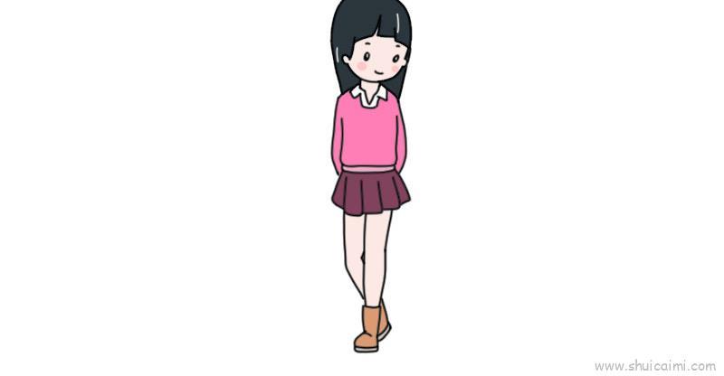 害羞儿童画怎么画 害羞简笔画步骤