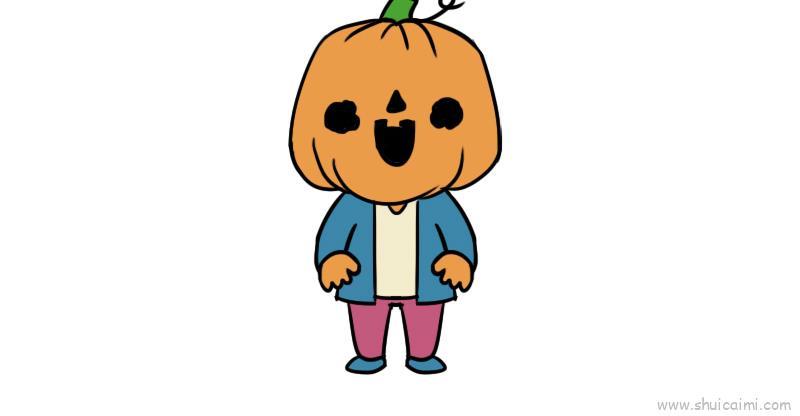 南瓜人儿童画怎么画 南瓜人简笔画画法