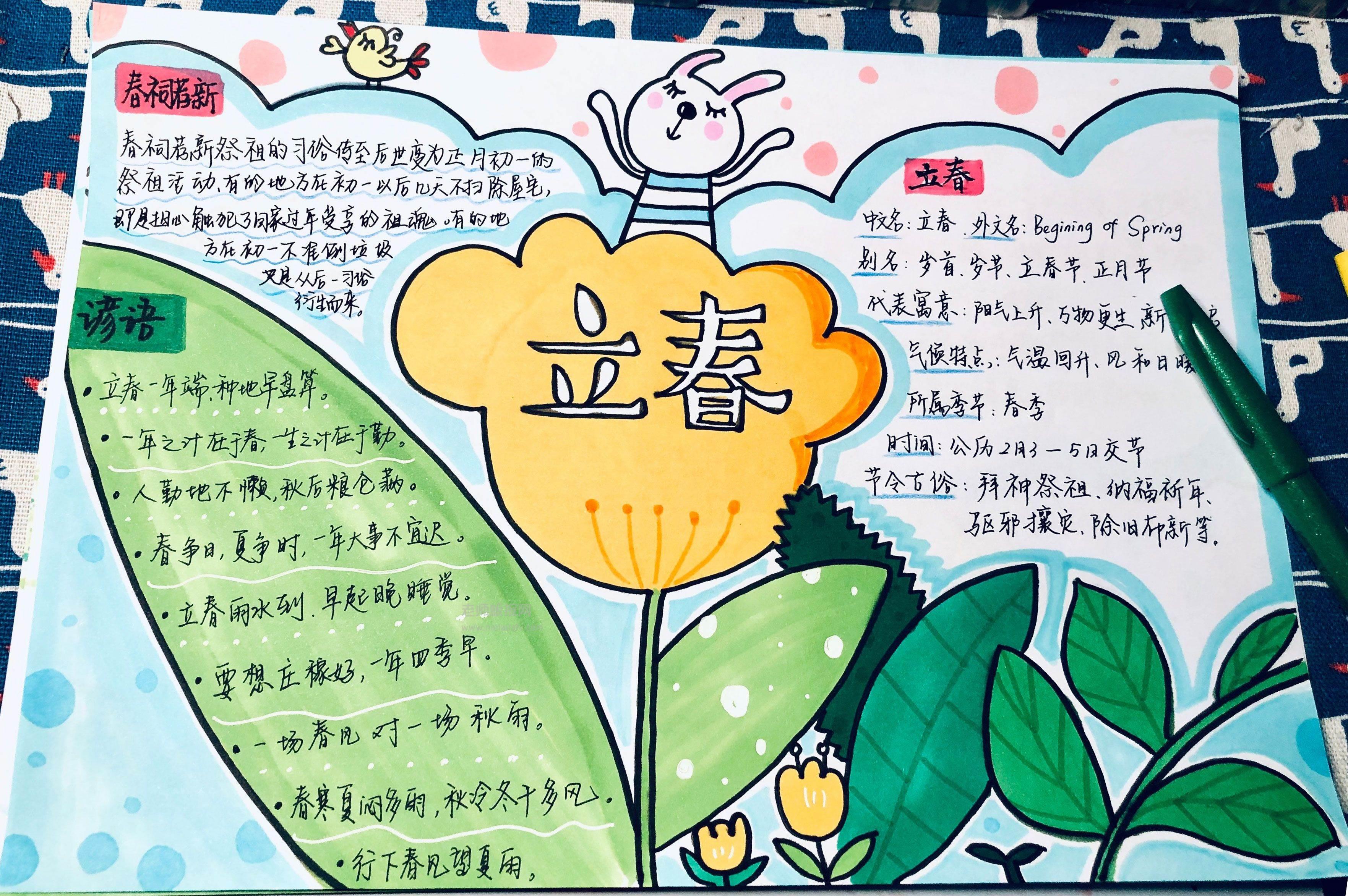 立春手抄报简单又漂亮 立春手抄报简单又漂亮小学生