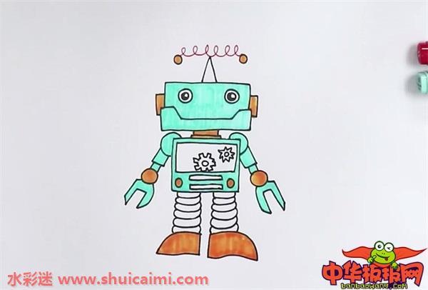 机器人怎么画 机器人简笔画图片带颜色