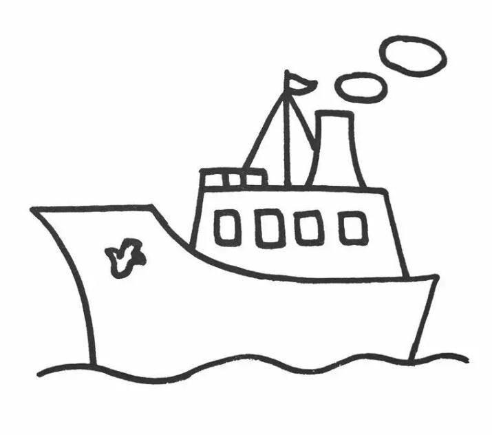 简笔画船 简笔画船的画法最简单