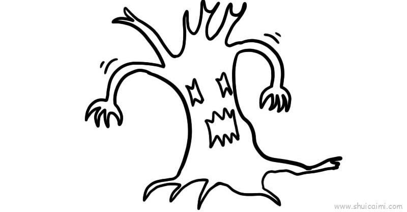 鬼树儿童画怎么画 鬼树简笔画画法