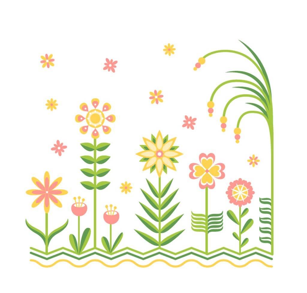 花丛简笔画 花丛简笔画彩色