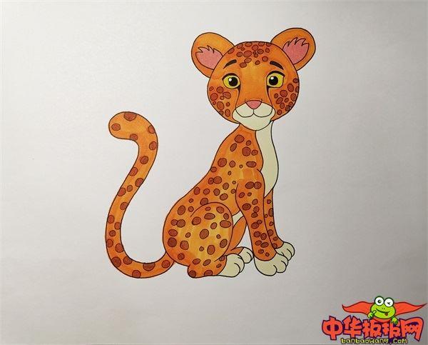 豹子怎么画 豹子简笔画图片带颜色