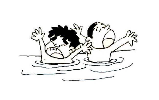 溺水简笔画 小孩溺水简笔画