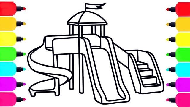 滑梯简笔画图片大全 滑梯简笔画图片大全可爱