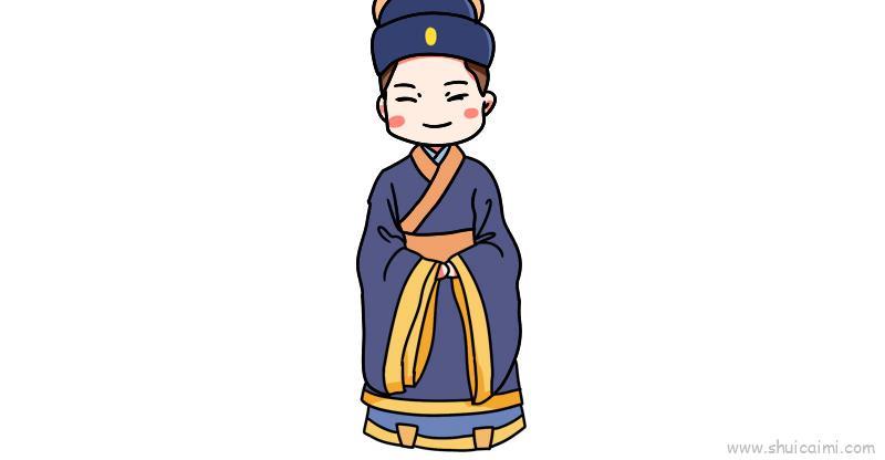 古人儿童画怎么画 古人简笔画步骤