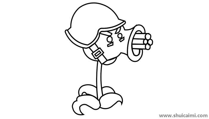 植物大战僵尸豌豆射手简笔画怎么画？