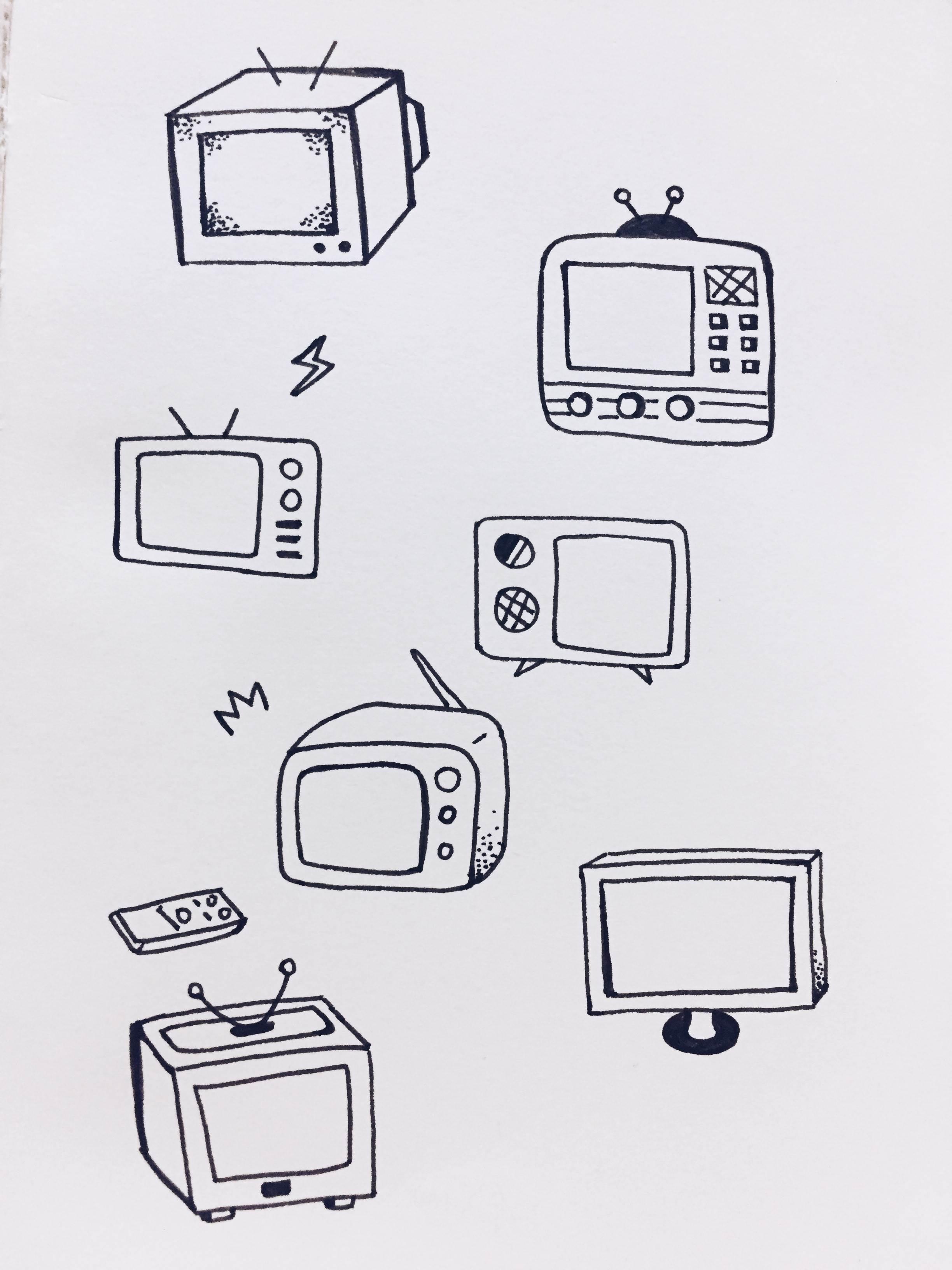 电视的简笔画图片大全 电视的简笔画图片大全彩色