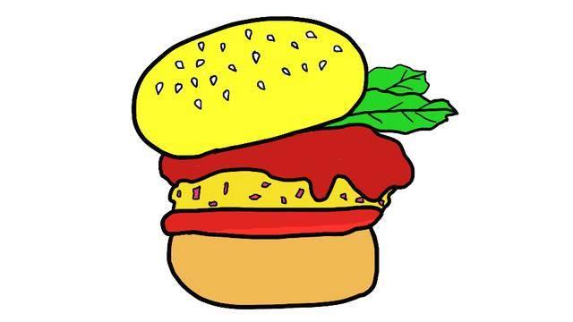 汉堡包简笔画 汉堡包简笔画卡通画