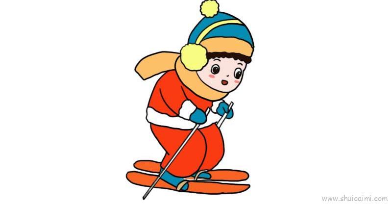 滑雪儿童画怎么画 滑雪简笔画好看
