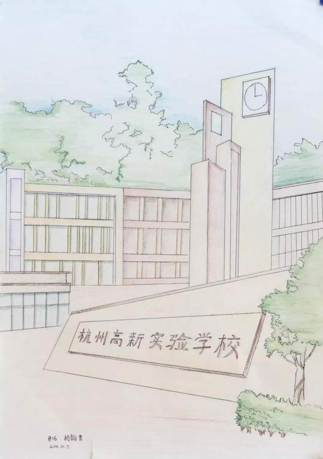 校园简笔画 校园简笔画图片大全大图