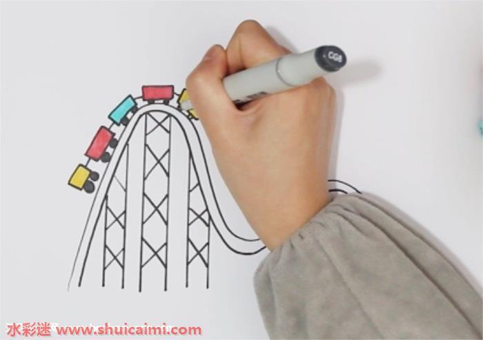 过山车怎么画 过山车简笔画简单易画彩色