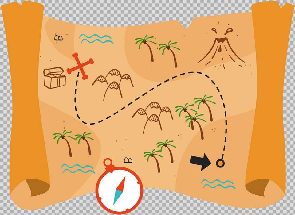 藏宝图简笔画 地图藏宝图简笔画