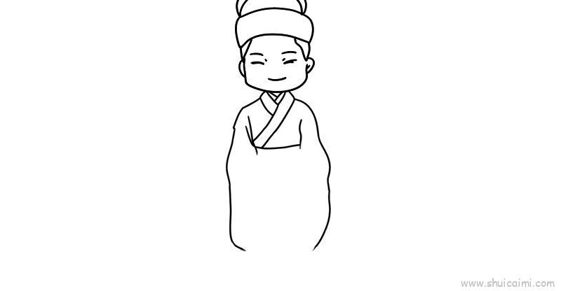 古人儿童画怎么画 古人简笔画步骤