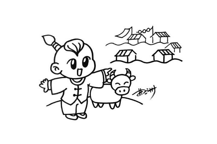 清明古诗配画简笔画 清明古诗配画简笔画图片