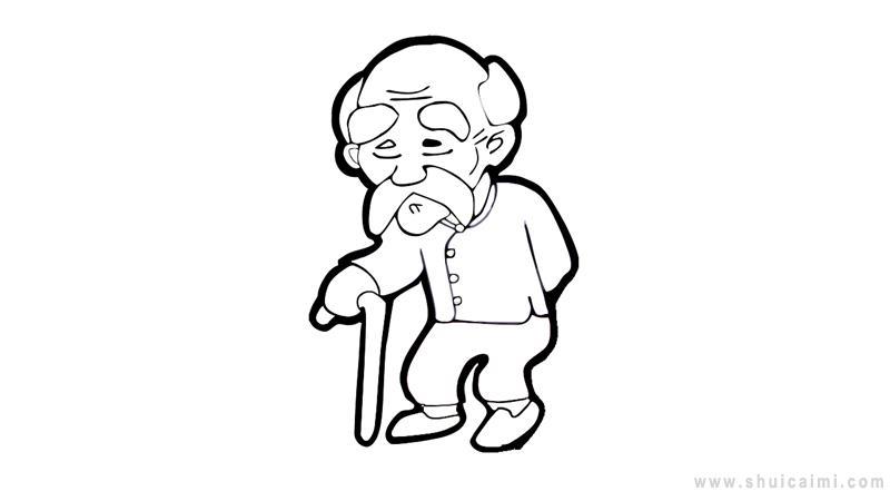 老人简笔画怎么画 老人简笔画图片大全
