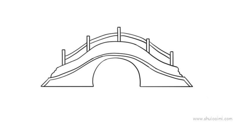拱桥儿童画怎么画 拱桥简笔画图片
