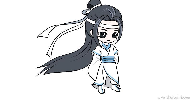 蓝忘机q版儿童画怎么画 蓝忘机q版简笔画步骤