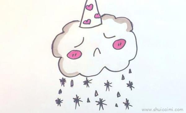 下雪儿童画怎么画 下雪简笔画简单