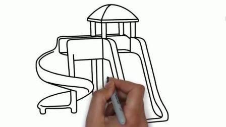 滑滑梯简笔画 滑滑梯简笔画儿童彩色