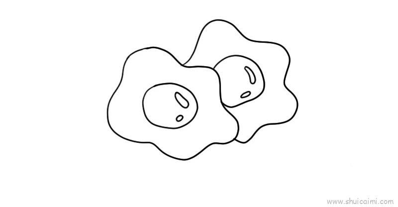 煎鸡蛋儿童画怎么画 煎鸡蛋简笔画简单又好看