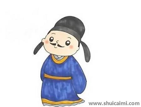诗人杜牧儿童简笔画