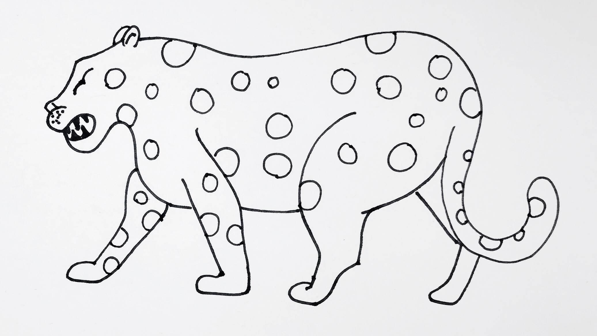 豹子简笔画图片大全 豹子简笔画图片大全大图凶猛