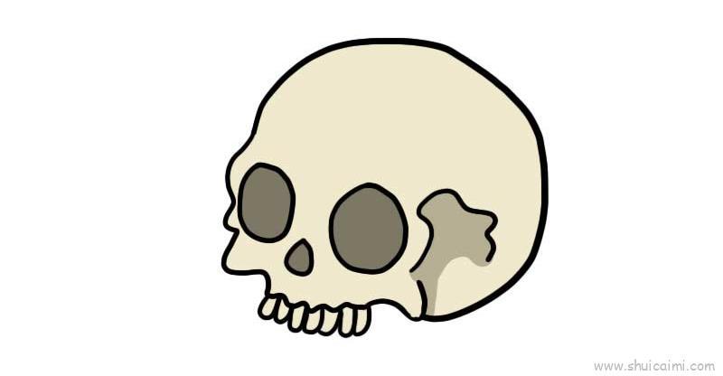 骷髅头儿童画怎么画 骷髅头简笔画图片大全