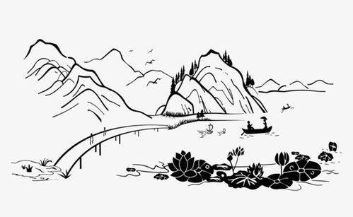 山水风景图片简笔画 绘画山水风景图片简笔画