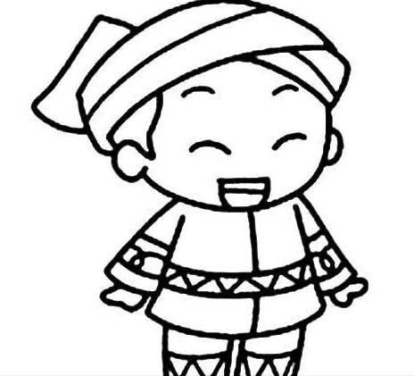 民族服饰简笔画 民族服饰简笔画彩色