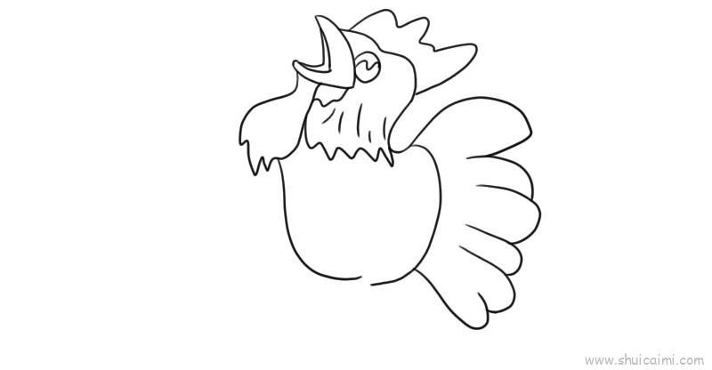 打鸣儿童画怎么画 打鸣简笔画步骤