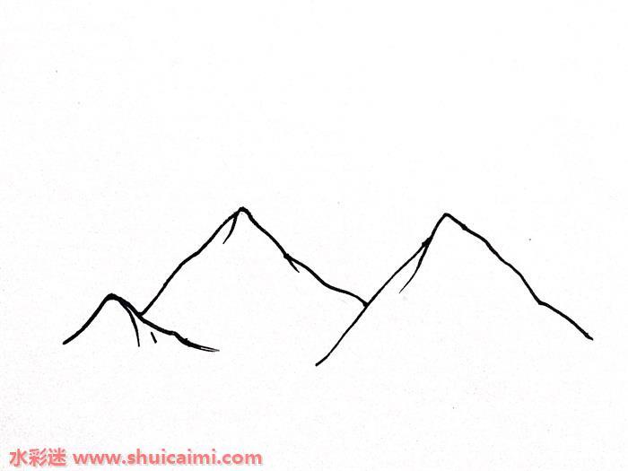 喜马拉雅山怎么画 儿童喜马拉雅山简笔画图片大全带颜色