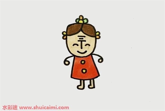 适合儿童绘画的丁奶奶简笔画