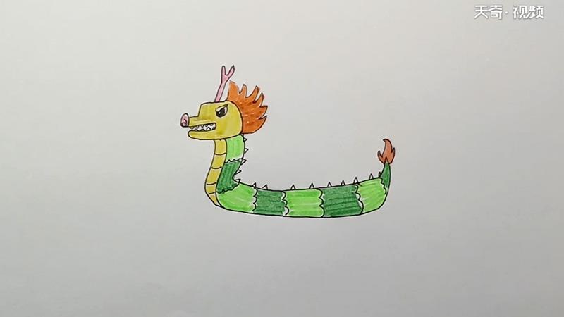 龙舟简笔画怎么画 龙舟简笔画顺序