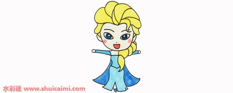 Q版艾莎公主简笔画怎么画？q版艾莎公主简笔画法步骤分享