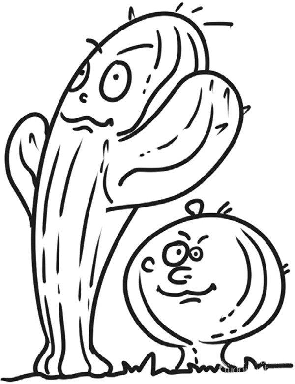 多刺的仙人掌的简笔画怎么画 多刺的仙人掌简笔画图片