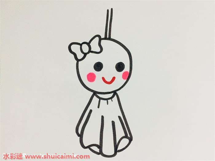 晴天娃娃怎么画 晴天娃娃简笔画漂亮卡通