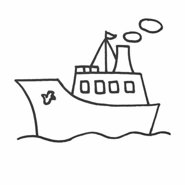 轮船的简笔画 轮船的简笔画简单漂亮