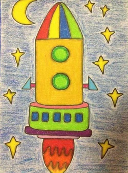 火箭简笔画图片大全 火箭简笔画图片大全涂色彩色