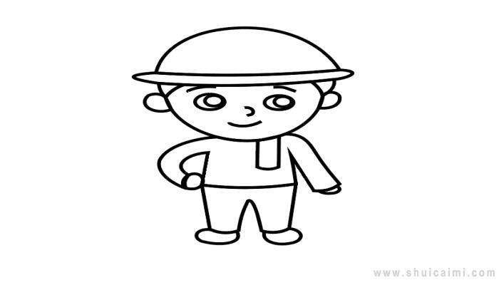 工人简笔画怎么画 工人简笔画图片大全