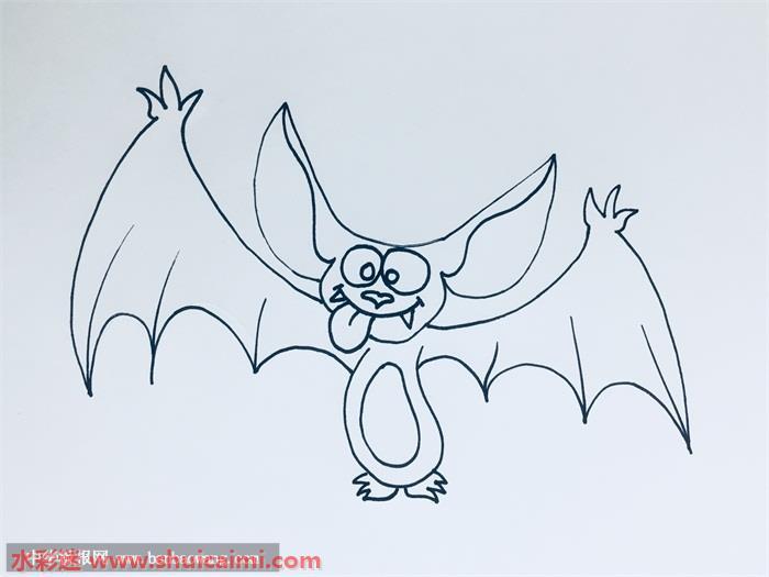 蝙蝠怎么画 蝙蝠简笔画图片大全带颜色