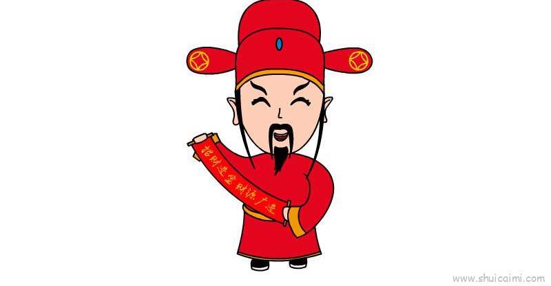 财神送福儿童画怎么画 财神送福简笔画图片