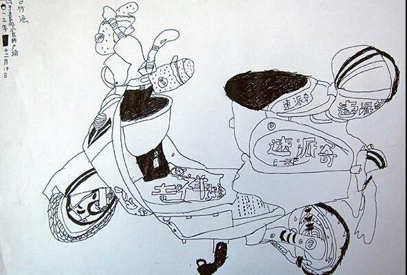 电动车 简笔画 电动车简笔画儿童简笔画
