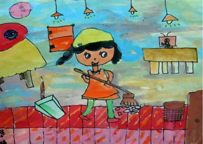 拖地简笔画 幼儿拖地简笔画