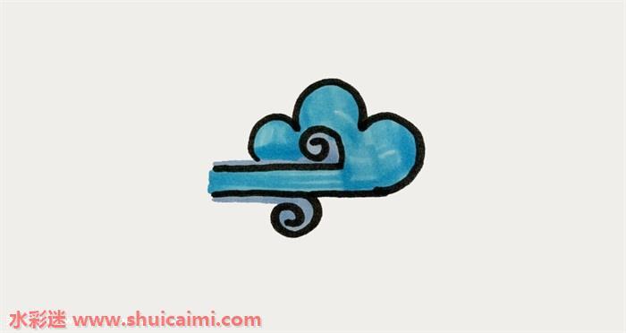 风怎么画 风简笔画简单彩色